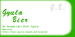 gyula bier business card